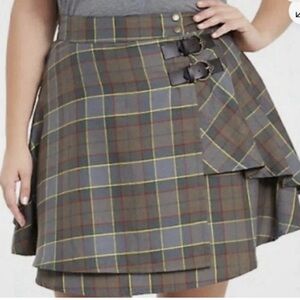 Torrid Outlander Fraser Tartan Green Plaid Pleated Kilt Skirt Celtic Size 18